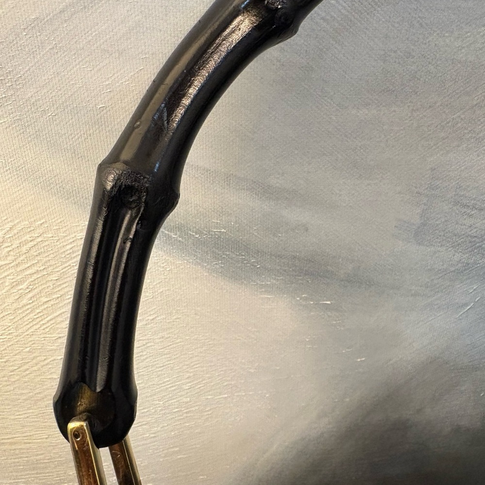 Vintage Gucci Leather Hobo Bag with Bamboo handle and matching mini pouch - Picture 9 of 12
